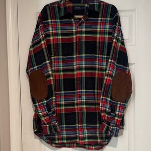 Polo by Ralph Lauren Men's Red and Green Plaid Shirt